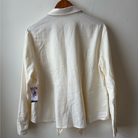 NWT Linen Blend Tie Up Top - Picture 10 of 11